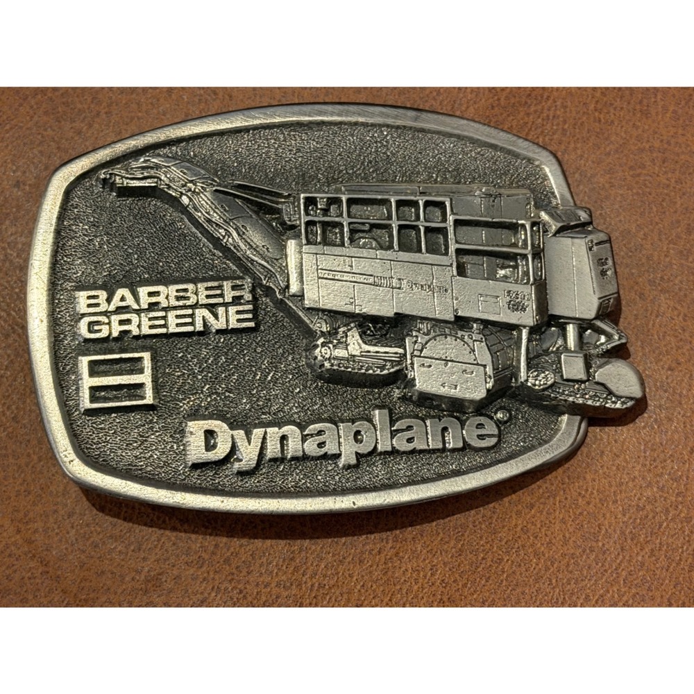 Vintage Barber Greene Dynaplane Paving Belt Buckle Great American USA Made